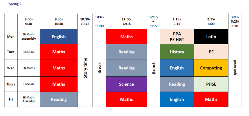 Willow Class Timetable