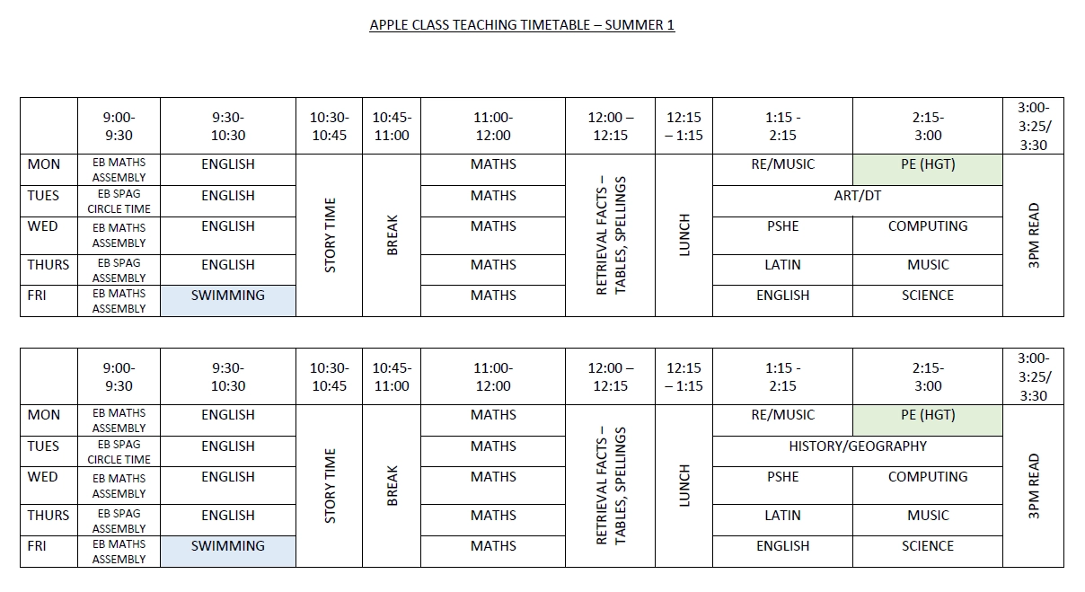 apple-class timetable